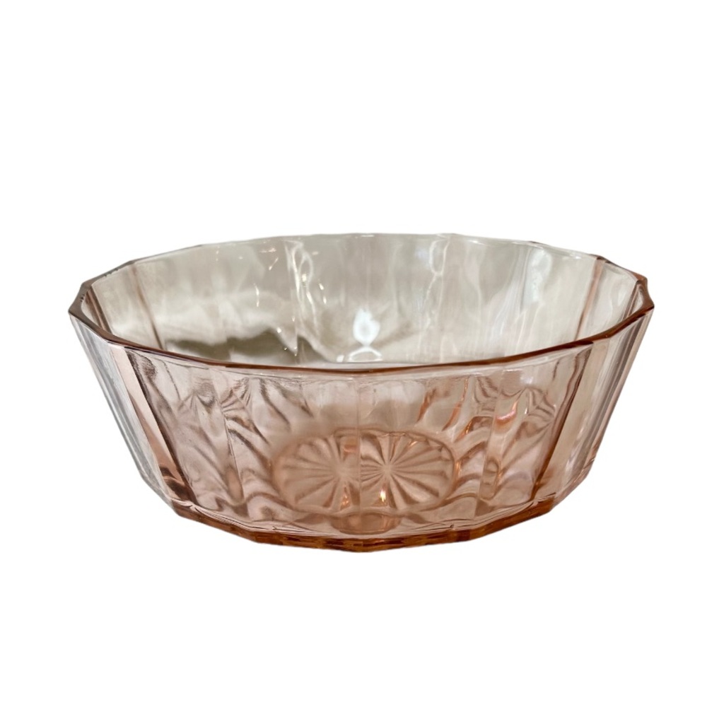 Vintage Depression Glass Bowl in Pink